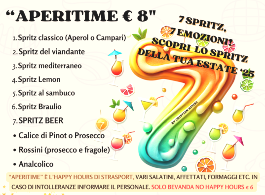 bar Strasport 2025 - 7 tipi di spritz alla piscina comunale di stradella