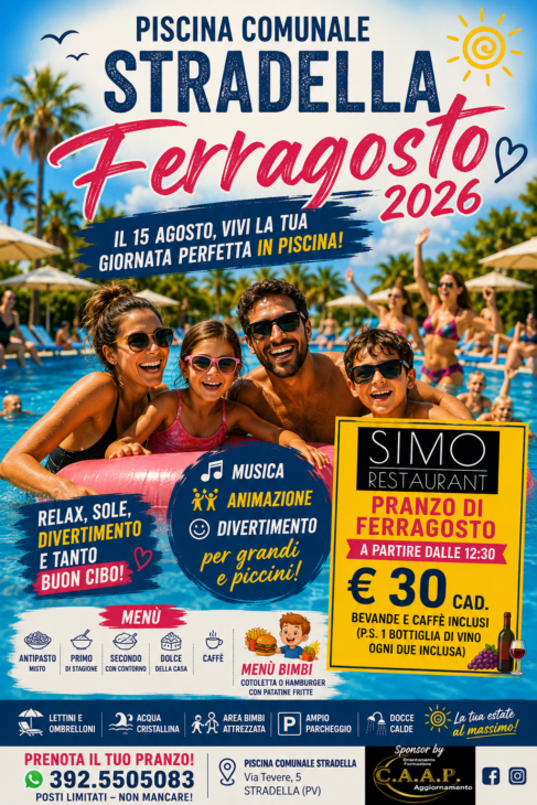 ferragosto 2026 in PISCINA COMUNALE DI STRADELLA